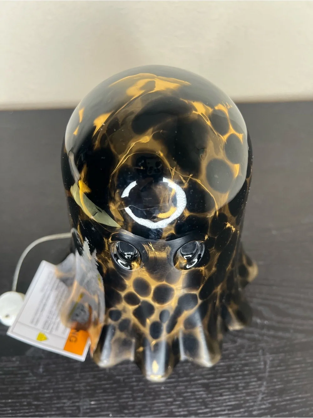 NEW 9” Brown Tortoise Glass Light Up Ghost Decor